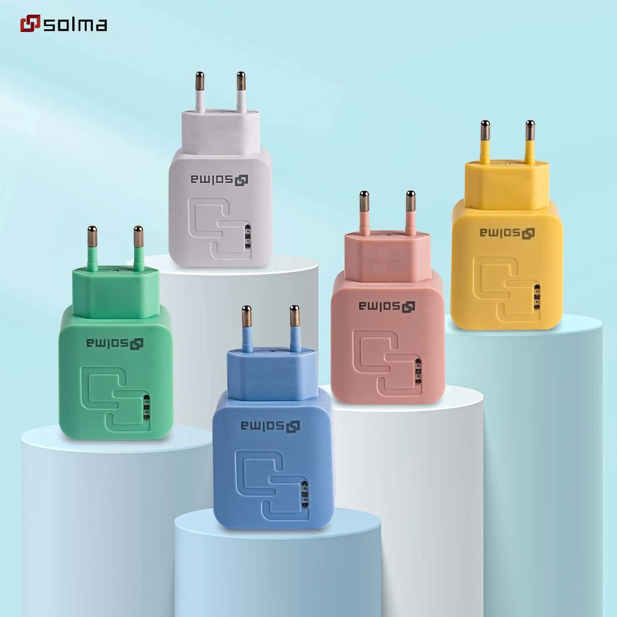 Macaron Color EU Standard 2 Ports USB Mobile Travel Charger For iPhone Samsung Plug Charging Universal Adapter