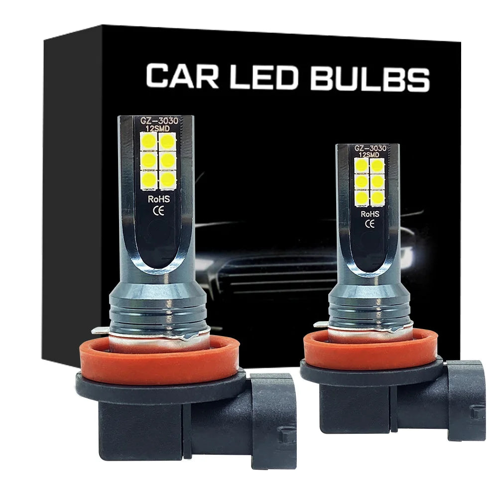 2Pcs H11 H8 H4 H7 H1 H16 H3 H10 9005 HB3 9006 HB4 LED Car Fo