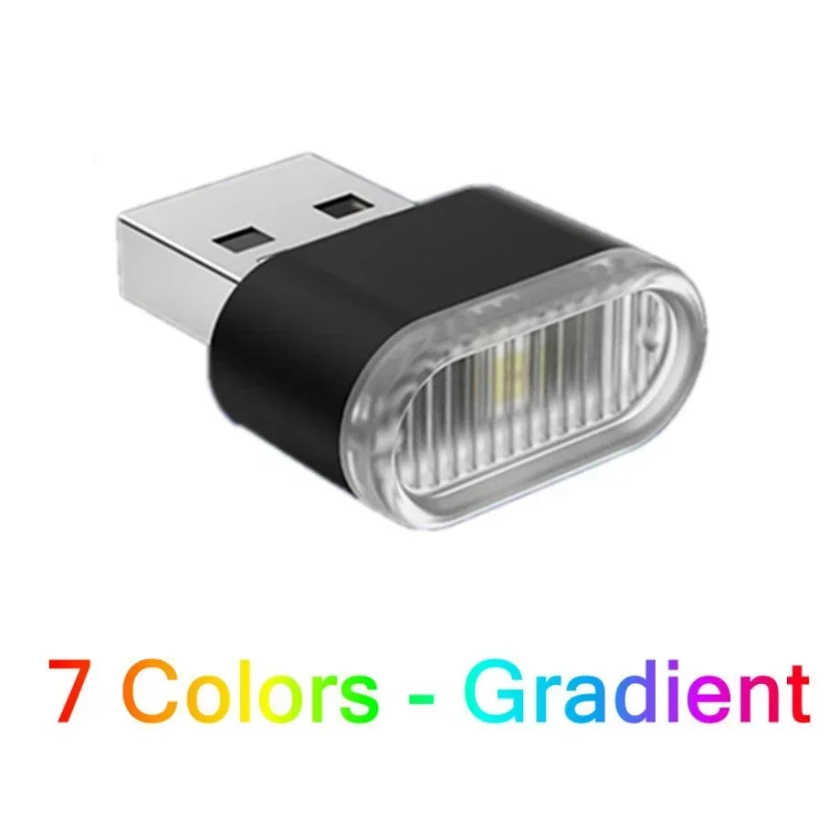 Mini USB LED Multicolour Atmosphere Light Plug and Play Portable Car Interior Decor Lamp Universal PC Emergency Ambient Lighting