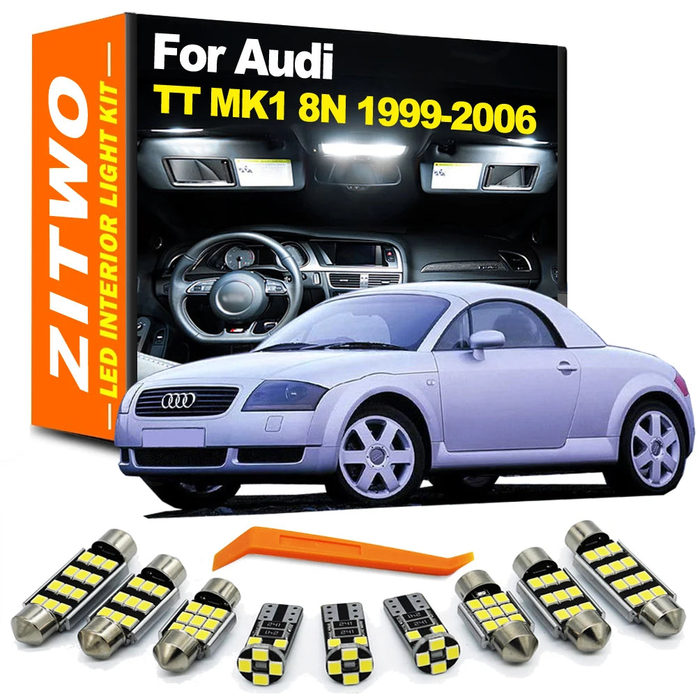 ZITWO 10Pcs Canbus Car LED Interior Map Dome Light Kit For A