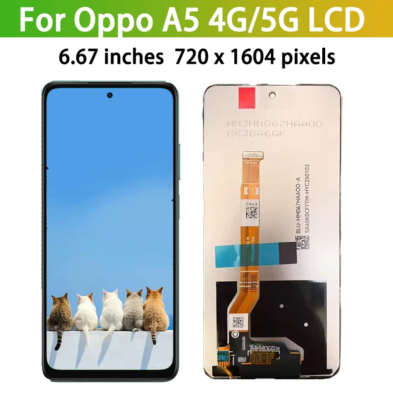6.67 High Quality For Oppo A5 4G/5G LCD CPH2735 CPH2727 PKW1
