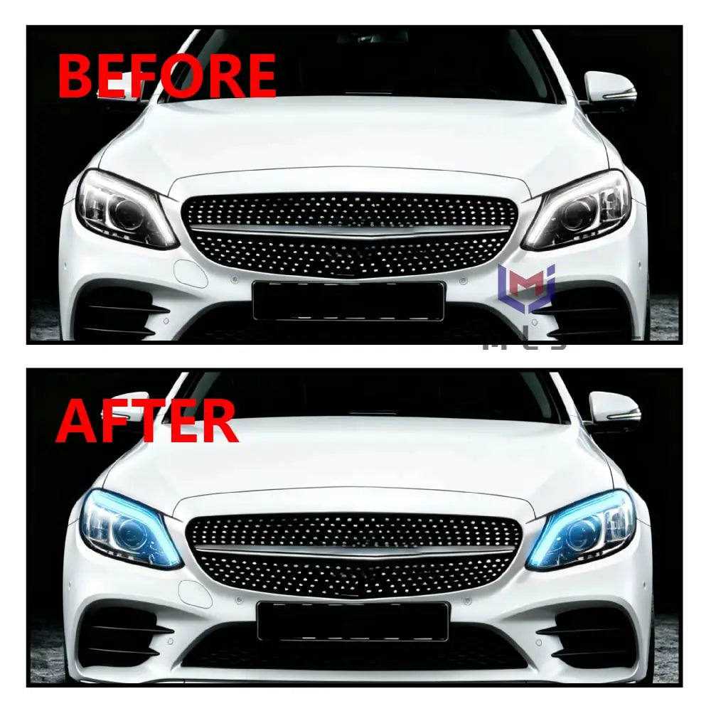 Headlight Modified Parts Ice Blue Angel Eyes DRL LED Chip Board For Mercedes-Benz C-Class W205 High Spec 2019