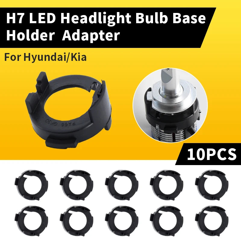 10Pcs H7 LED Headlight Bulbs Holder Adapter base For Kia Rio