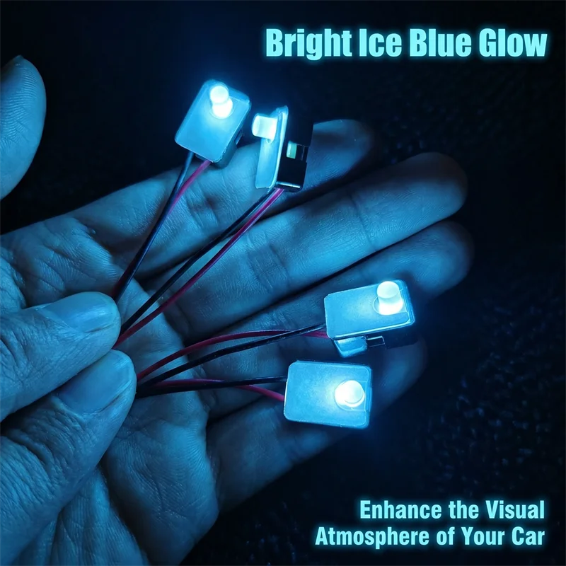 mini size 4Pcs LED Transparent Ambient Light Lamp Body Circu