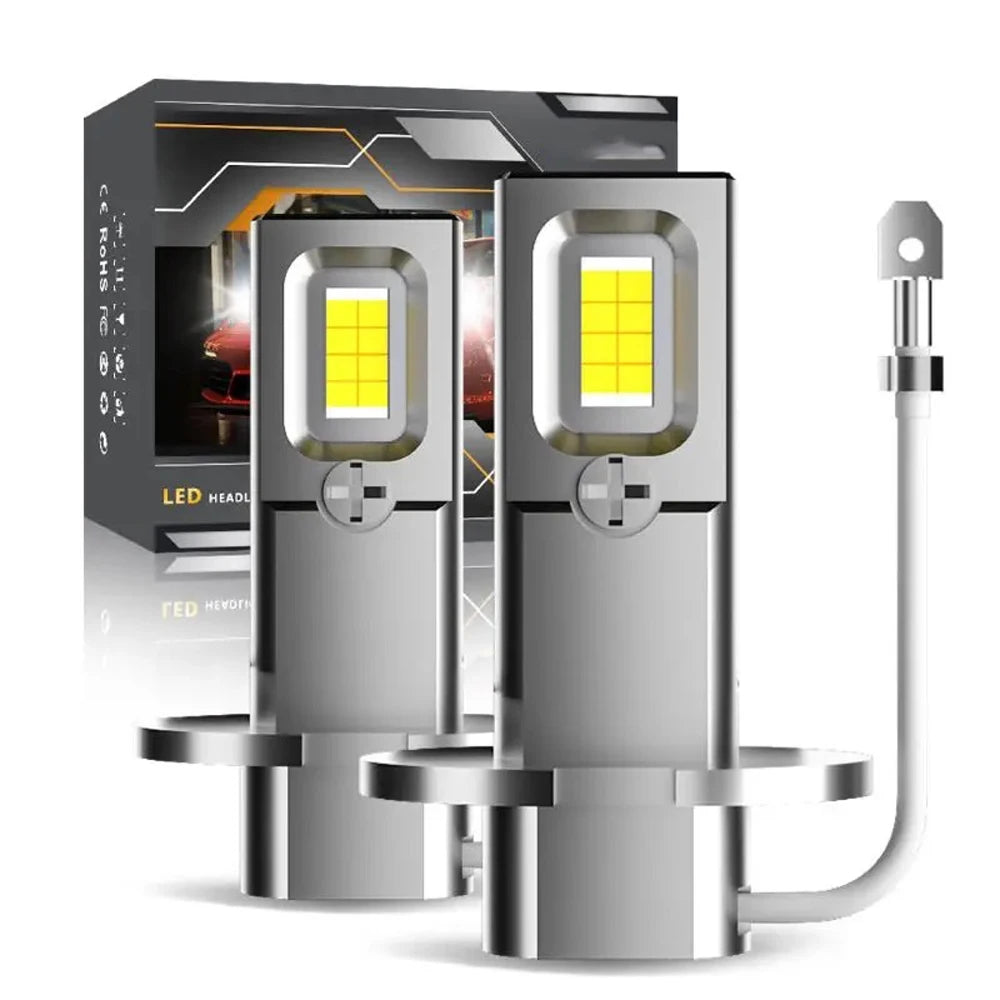 2Pcs 30000LM LED Headlights 6000K 100W 16PCS 7585 CSP 500% Bright Mini 1 1 Replacement H1 H3 H4 H7 Fog Lights 12V Auto Bulbs