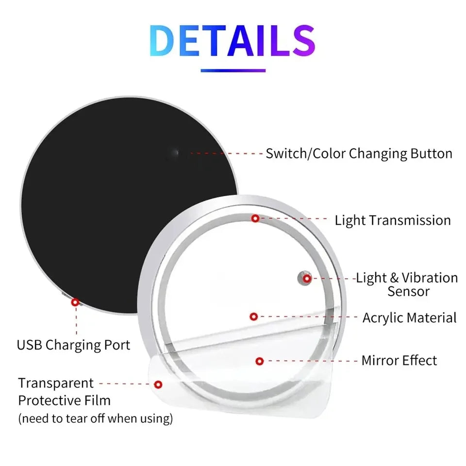 7 Color Changing LED Light Car Cup Holder Lights Decorative 
