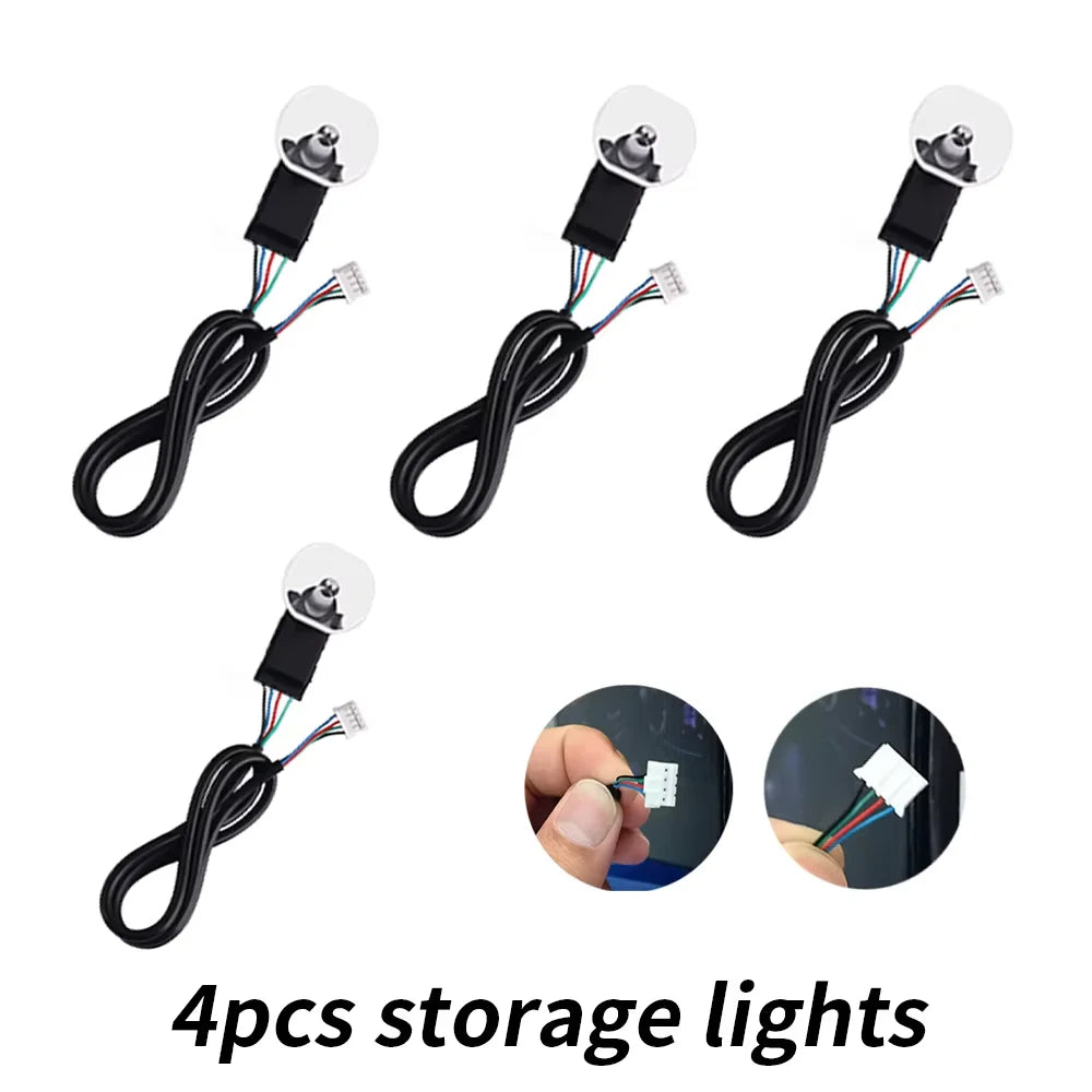 Dual Zone 18 in 1 RGB 64 Colors Acrylic Strip Car LED Ambient Light 35/75CM 110CM Parts Replacement Accessories (4 wires 4 pins)