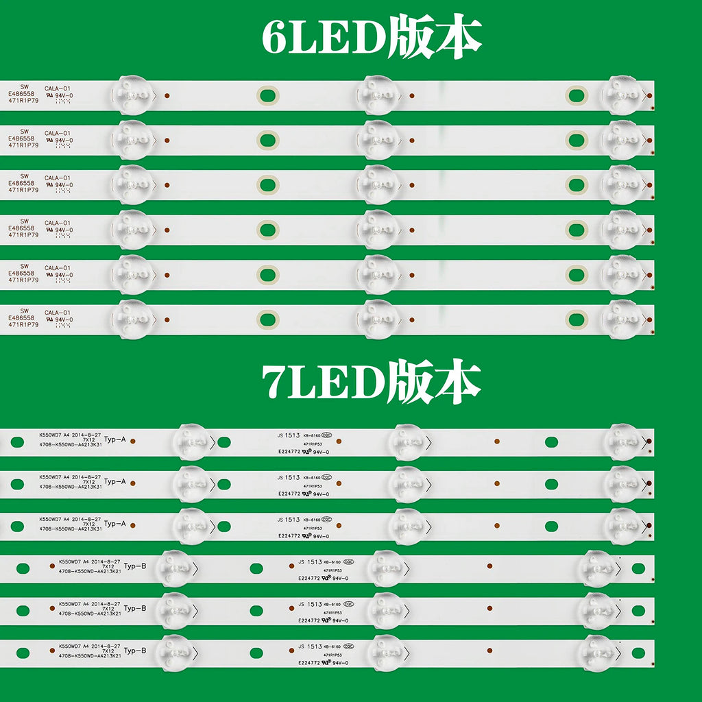 LED Backlight Strip for 60PCS/5set LED Strip For 55J2000 55J3500U 55J3500 55PUT6050/T3 55HFF8358