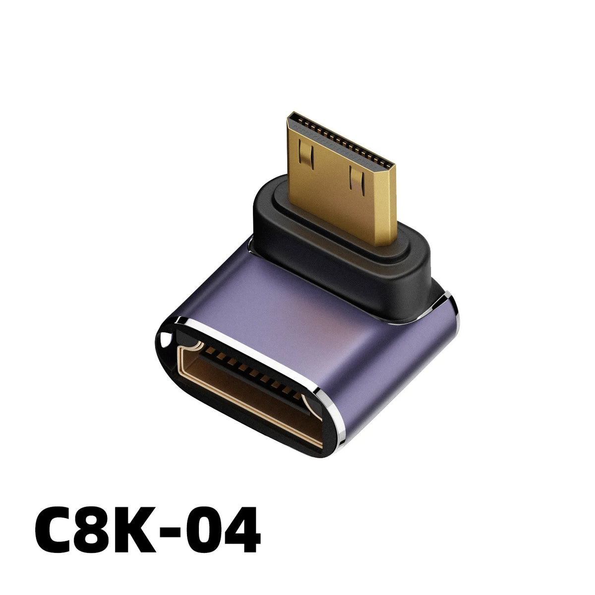 360 Degree Angled U-shaped L Converter Mini HDMI Male to HDMI-compatible 2.1V Female Extension 4K 5K 3D UHD 8K 60Hz Adapter