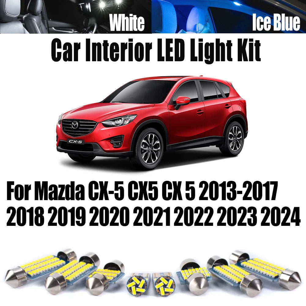 11-Piece LED Interior Light Kit for Mazda CX5 2013-2017 - Canbus Error-Free Interior Bulbs