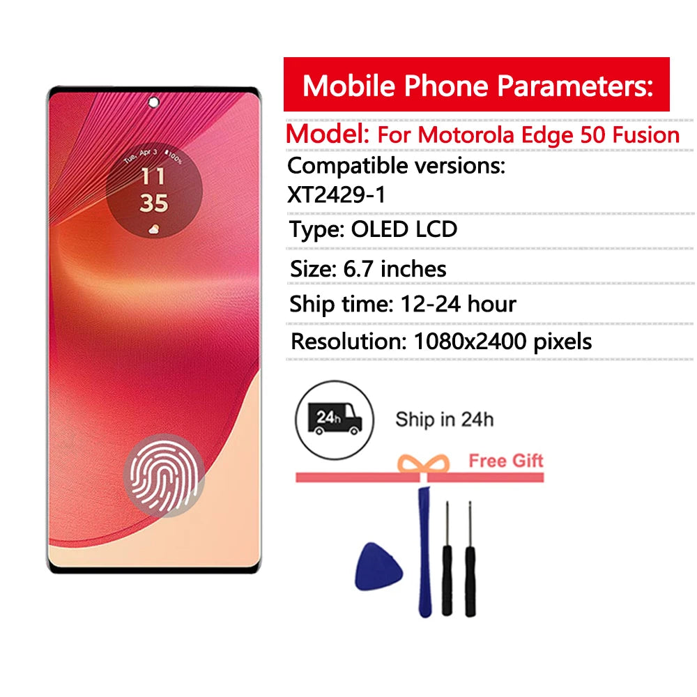 New OLED Display for Motorola Edge 50 Fusion LCD Touch Scree