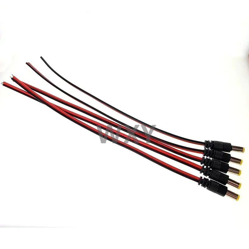 5pcs 10pcs 5.5x2.1 MM Male Female Plug 12V DC Power Pigtail 
