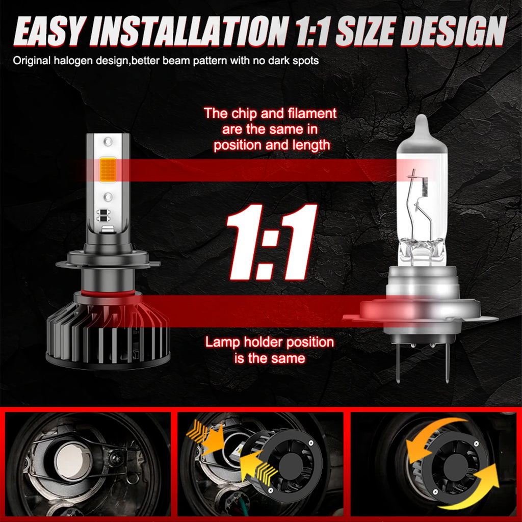 Bullvision H4 H7 H11 LED Headlights Canbus H8 H9 9005 HB3 90