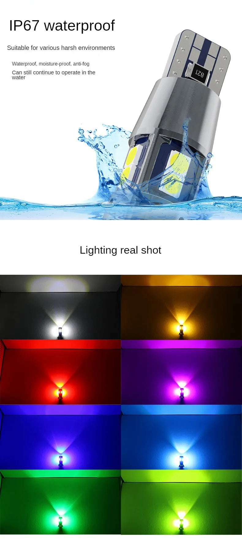 4pcs Car Interior Side Light T10 W5W 168 192 Led Tail Light 