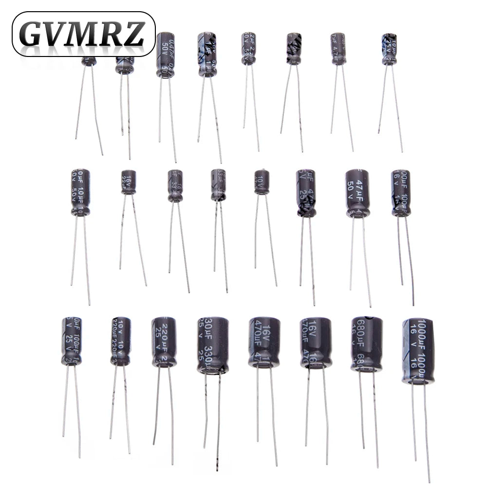 500PCS/lot 0.1UF-1000UF 24Values Aluminum Electrolytic Capac