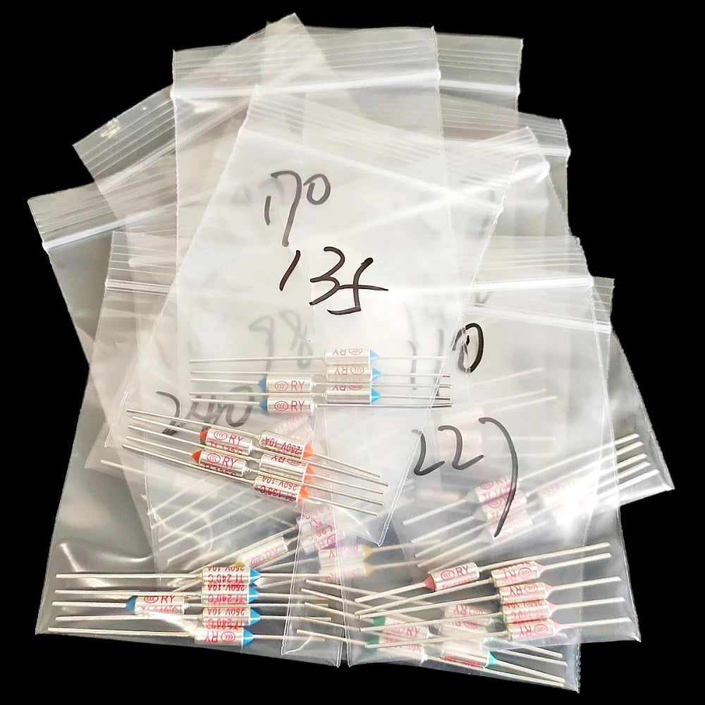 13 Values 65pcs Assortment Kit Thermal Fuse 10A 250V Thermal