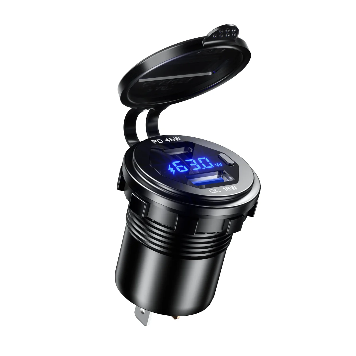 45W Type-C PD QC3.0 USB Car Charger Socket 12V 24V Fast Char