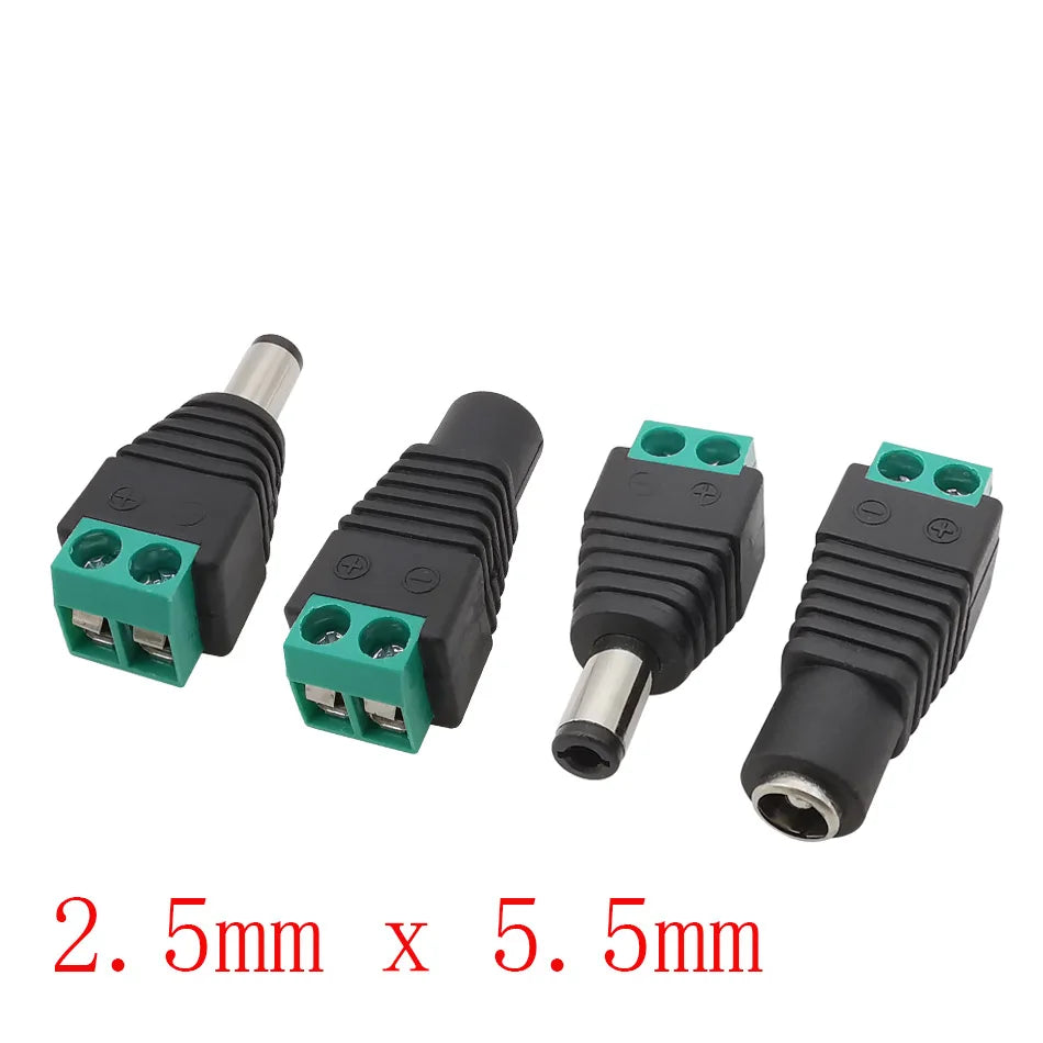 DC 2.5 x 5.5mm 12V DC Power Socket Connector 5.5 2.5mm Male 