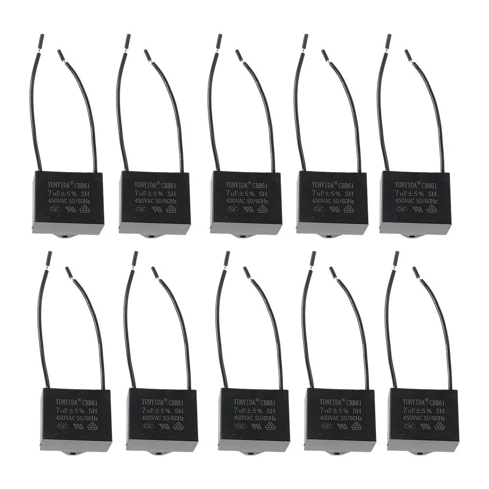 5pcs Per Value CBB61 Series Fan Starting Capacitor 450V 0.8-