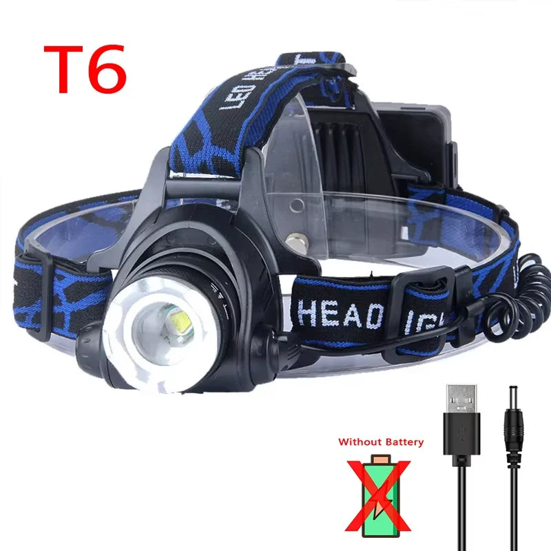 USB Rechargeable XPE+COB LED Headlamp with 6 Modes Motion Sensor Waterproof for Camping Running Fishing Headlight