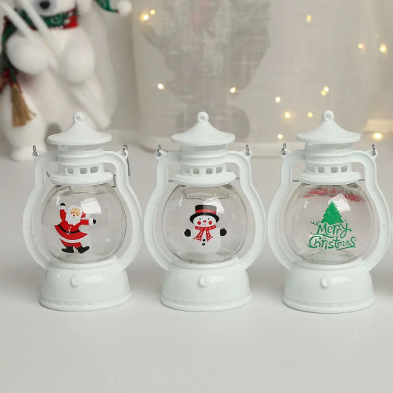 Portable LED Christmas Santa Claus Snowman Lanterns Indoor D
