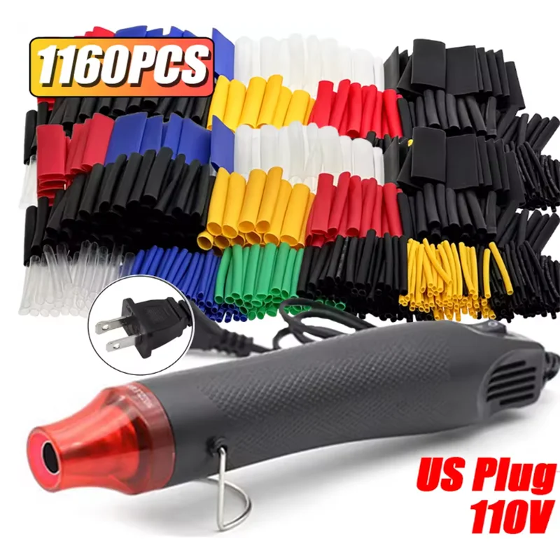 1160/580/164PCS Heat Shrink Tubing Kit Wire Shrinking Wrap Connect Cable Cover Protection Electrical Insulation Repairs