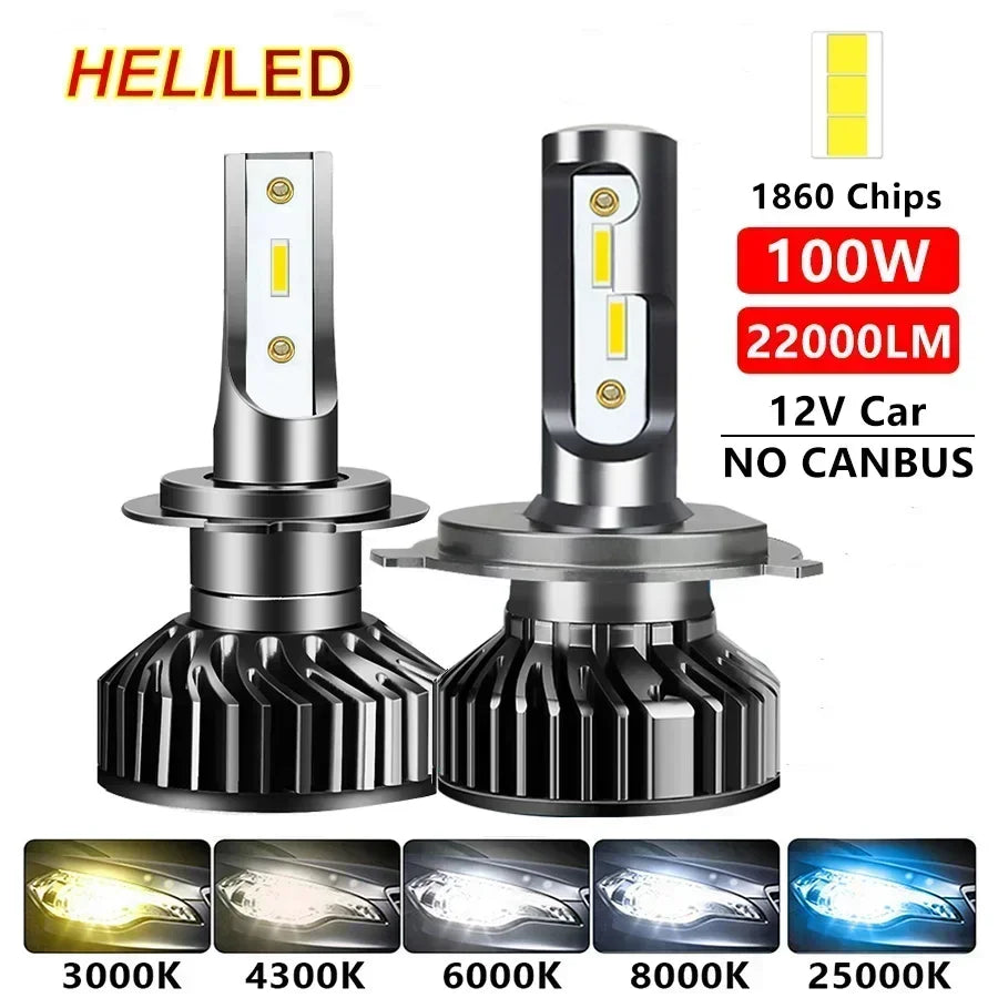 Led Headlight 110W 4300K 6000K 8000K HB3 HB4 9005 9006 H1 H8 H11 H27 Bulb Canbus EMC LED H7 H4 Led Car Headlight for 24V Truck