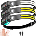 6 Modes LED Induction Headlamp COB Sensor Head Lamp Recharge