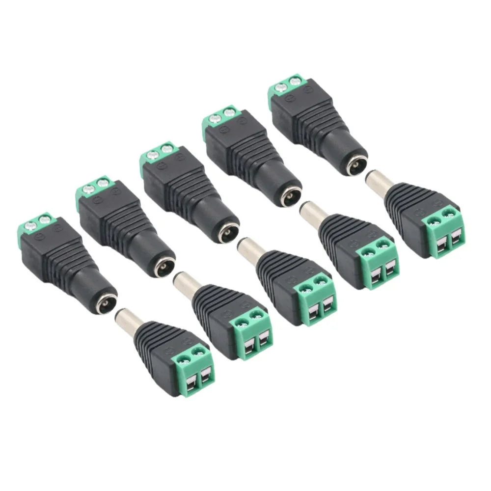 5Pcs/Pairs 12V DC Power Male Connector 5.5mm x 2.1mm 5.5mm x