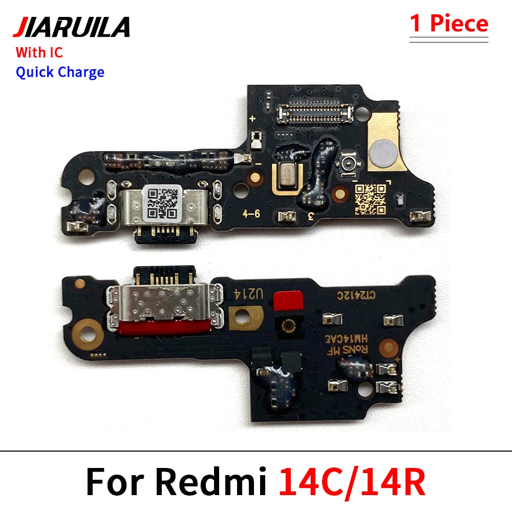 NEW USB Charger Connector Charging Port Micro Board Flex Replacement For Xiaomi Redmi 14C 14R 15C Note 14 5G 4G 14 15 Pro Plus
