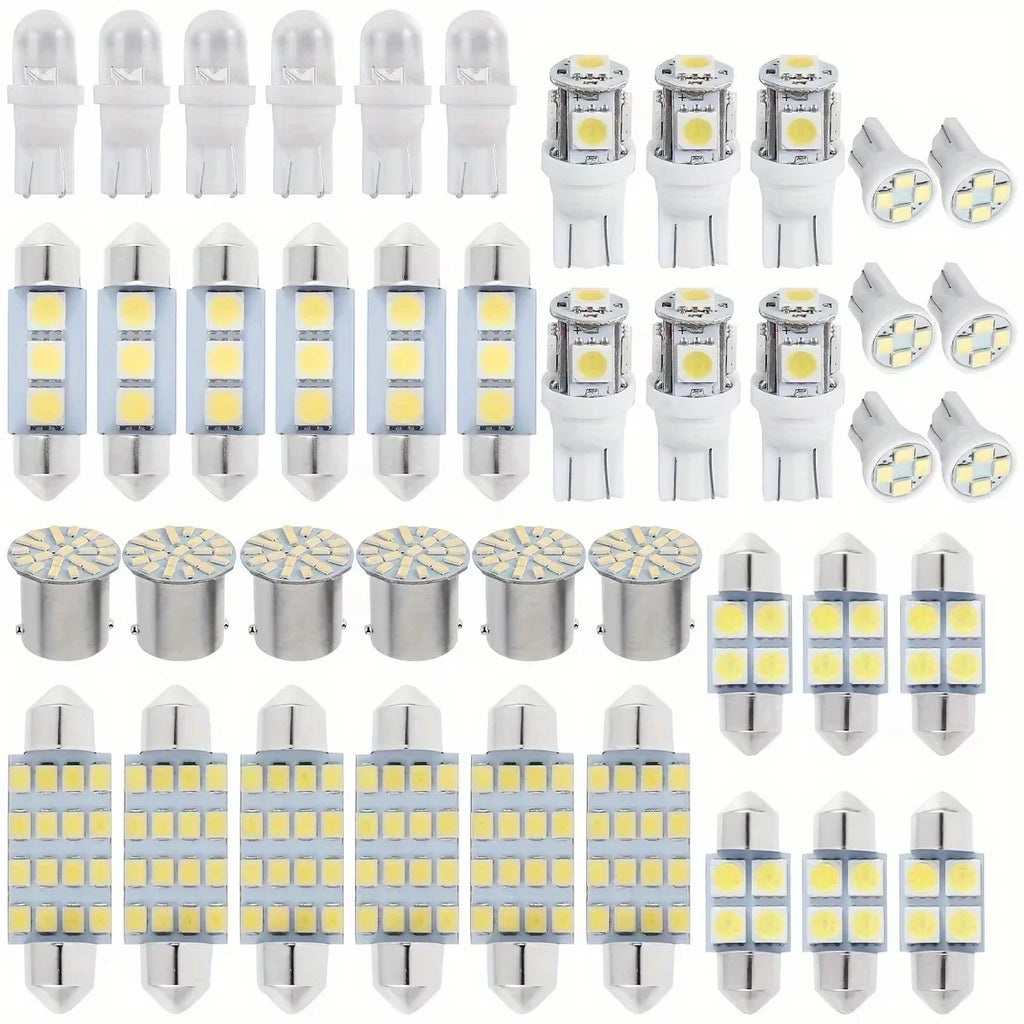 42Pcs LED Car Interior Lights T10 6000K SMD LED Replacement License Plate/Reading Light Bulbs Xenon White Interior Light Bulbs