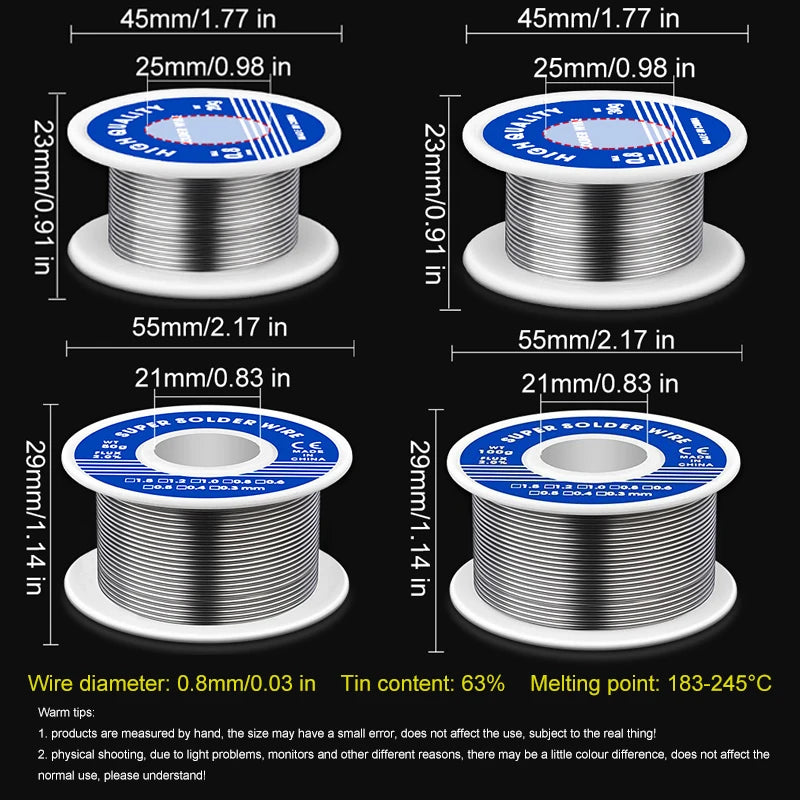 0.8mm Low Melting Point Solder Wire Rosin Core Environmental
