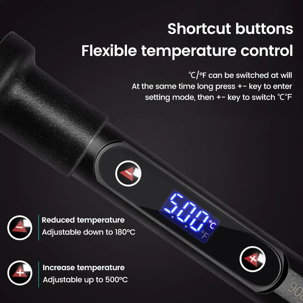 80W Electric Soldering Iron 16-IN-1 LCD Digital Display 180-