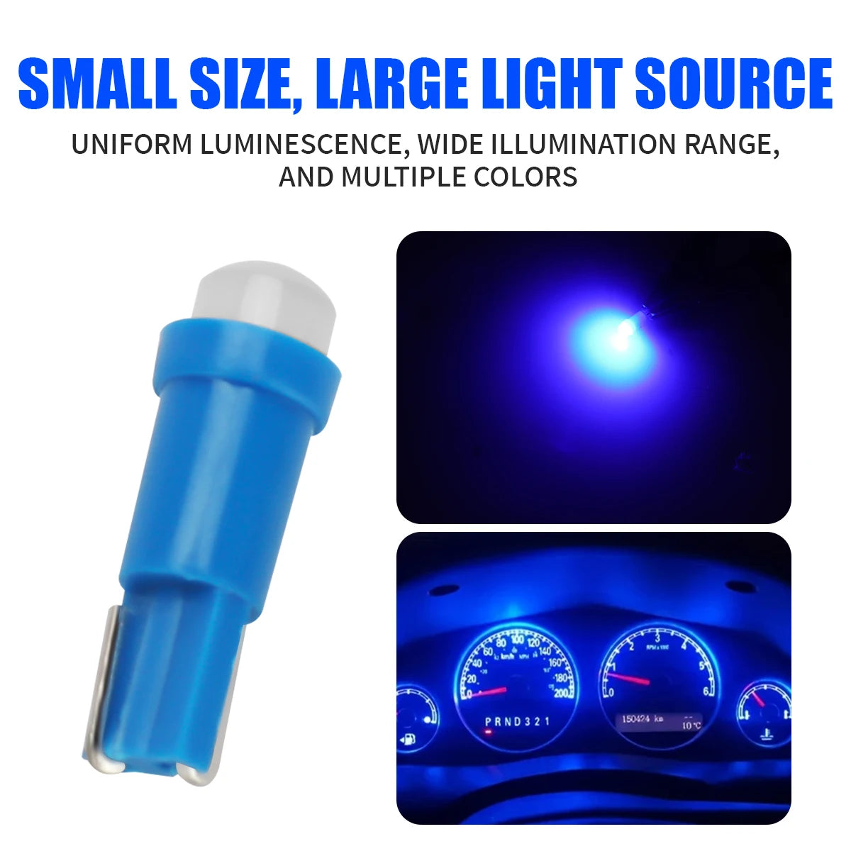 10/20pcs Car Wedge Dashboard Light T5 LED W3W Silicone Gauge