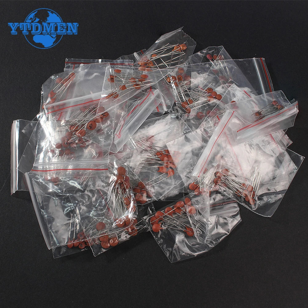 300pcs/960pcs Ceramic Capacitor Set 2pF-0.1uF Electronic Com