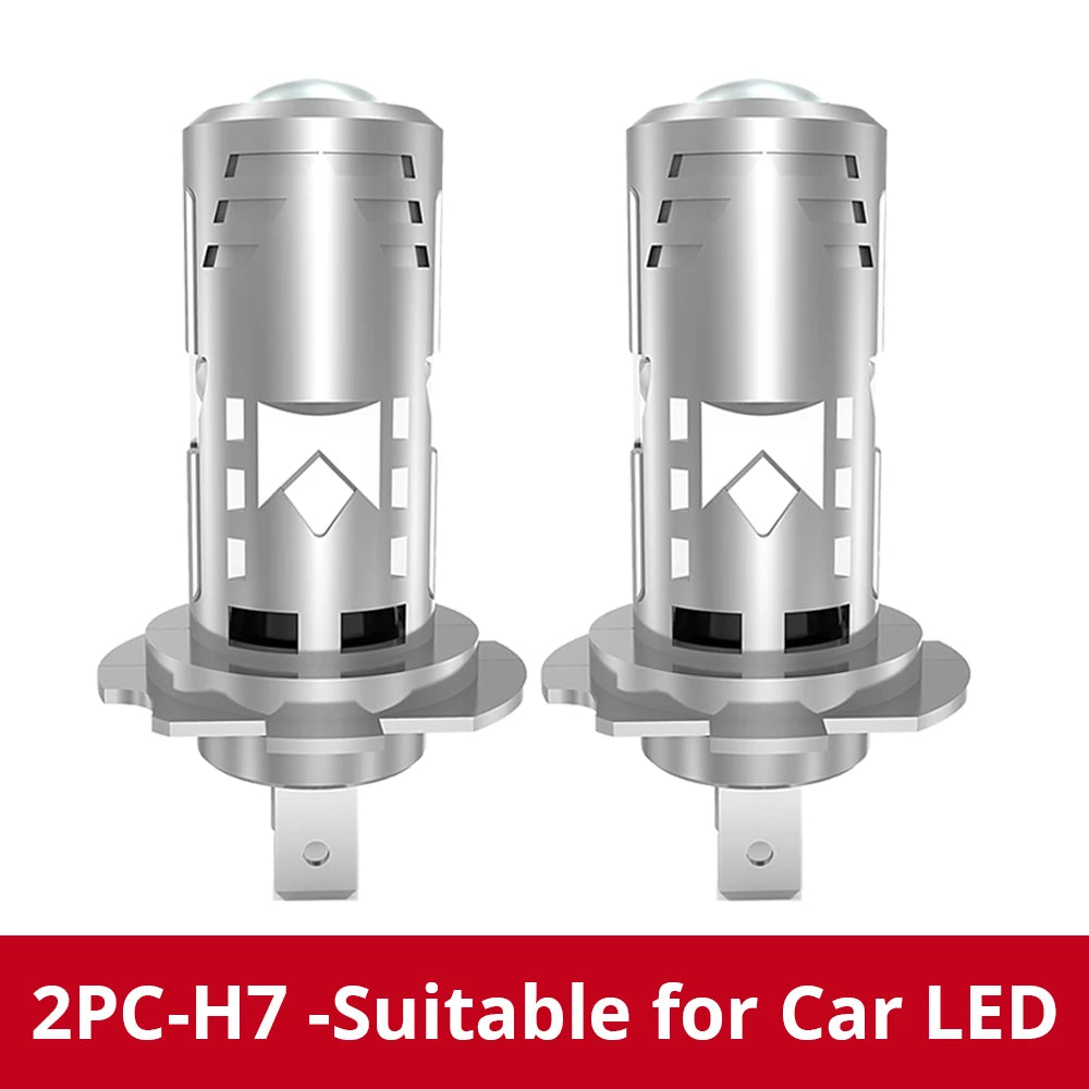 New H7 LED Projector Lens Headlight Car Bulb 1 1 Wireless Canbus 6000K h7 led Car Headlight Lens with Fan Fog Light Plug&Play