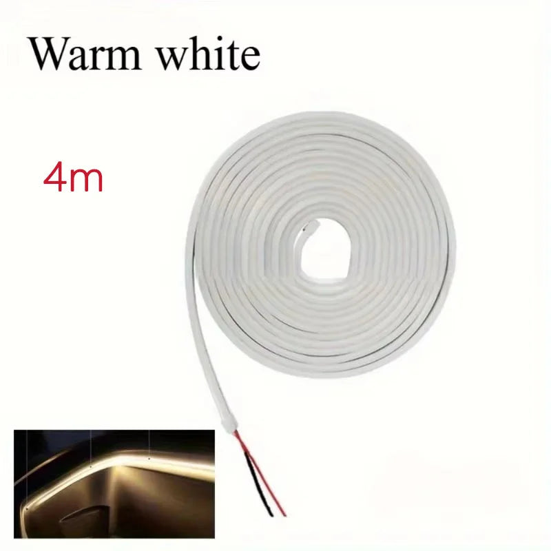 Flexible LED Ambient Light Strip 5m DC12V for Tesla Model Y 3 S After Trunk Frunk Silicone Interior Car Decorative Lamp DIY Lamp