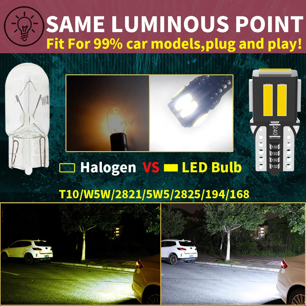 2pcs High Quality Super Bright T10 W5W Car Interior Reading 
