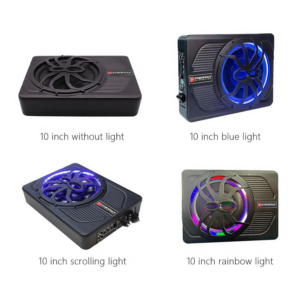10 Upgrade 800W Slim Under Seat Powered Car Subwoofer with B