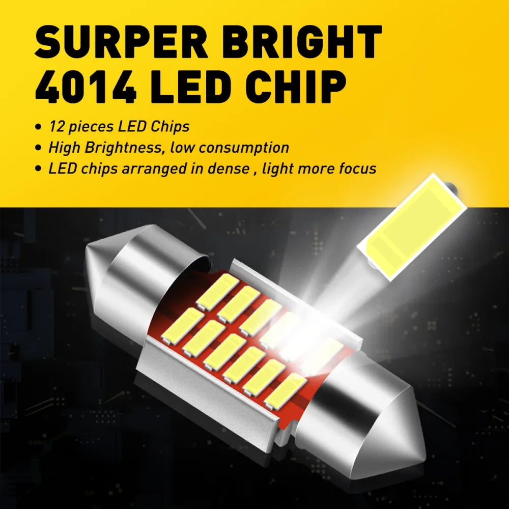 2/4Pcs AUXITO C10W C5S LED Canbus Festoon 31mm 36mm LED Bulb