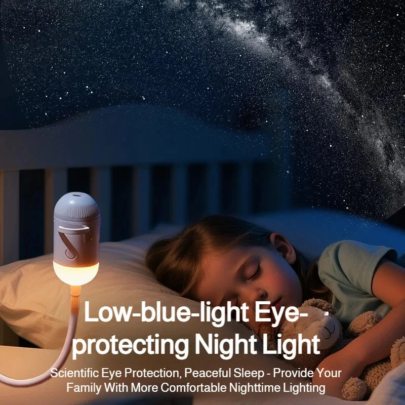 2-in-1 Mini Galaxy Star Projector Night Light USB 360 Rotati