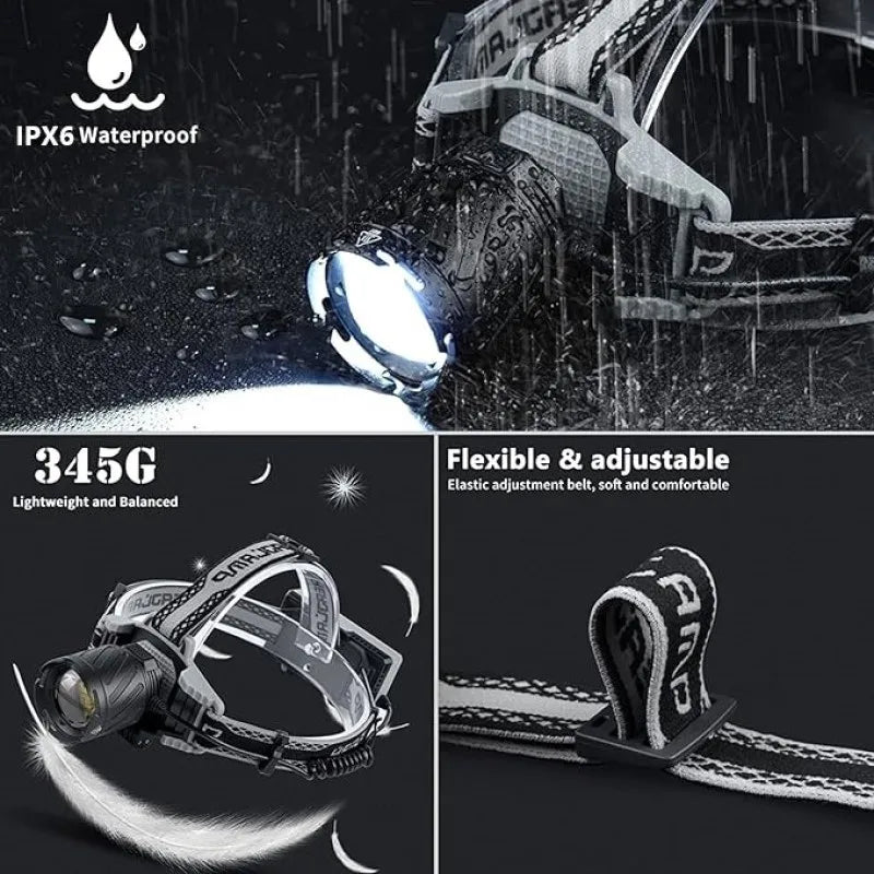 New High Power 800W LED Headlight Super Bright Long Shot 350