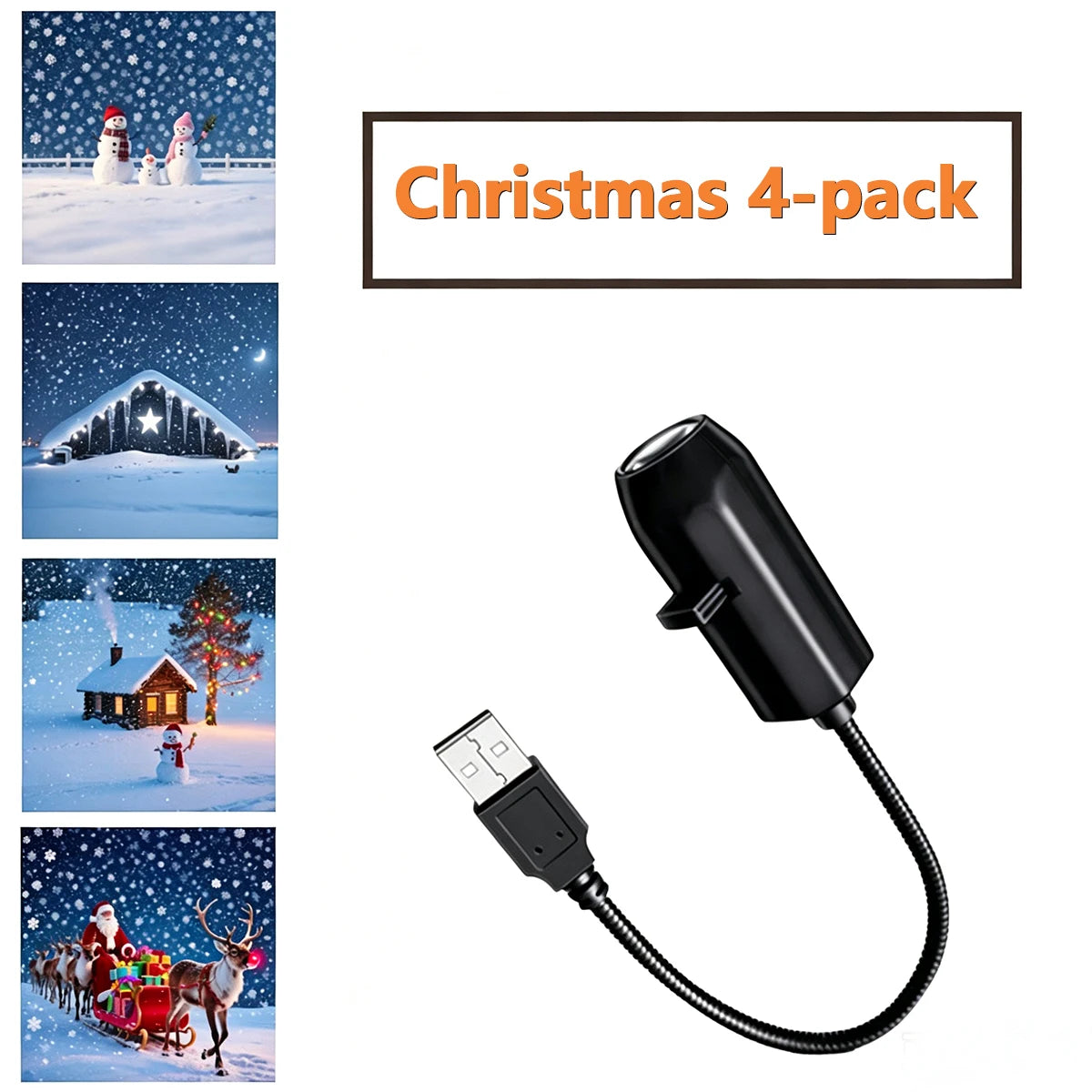 USB Christmas Projection Light Xmas Theme Slides Projection 