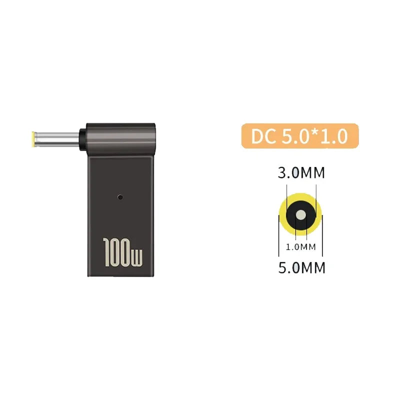 100W USB Type C Fast Charging Adapter Plug Connector Universal USB C Laptop Charger Converter for Dell Asus Hp Acer Lenovo