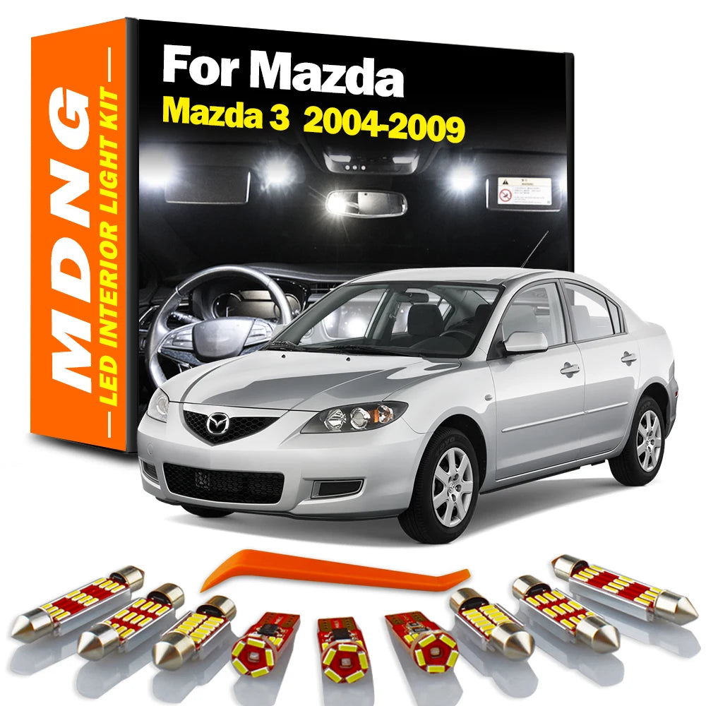 MDNG 8Pcs Canbus LED Interior Light Kit For Mazda 3 2004 200