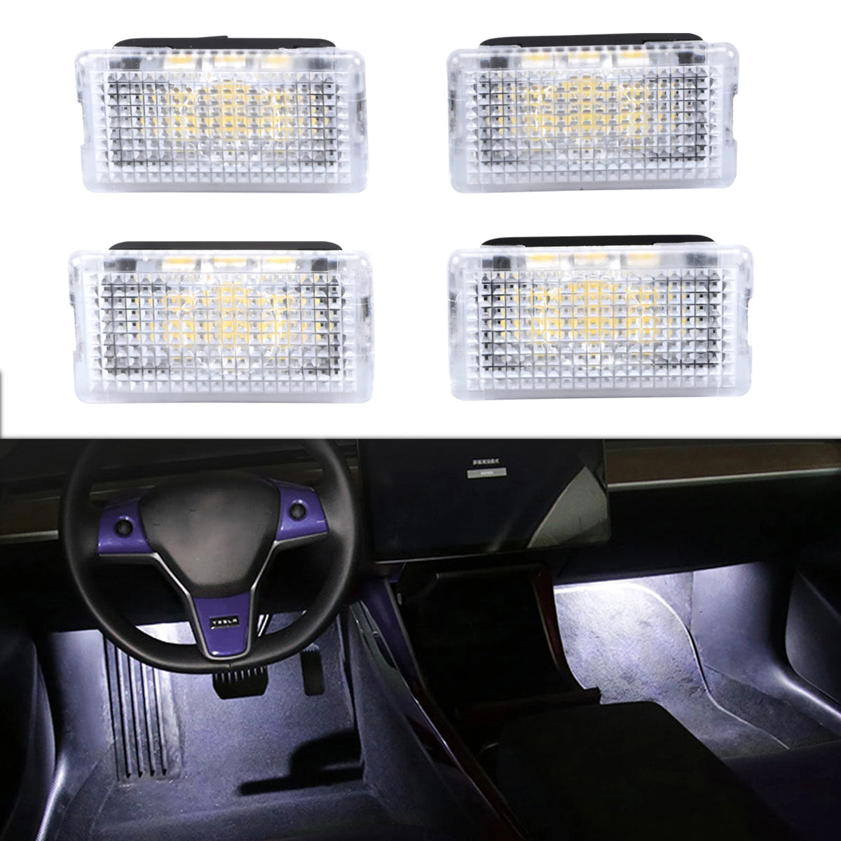 2/4/8pcs LED Car Light Bulbs Kit Trunk Frunk Door Puddle Lig