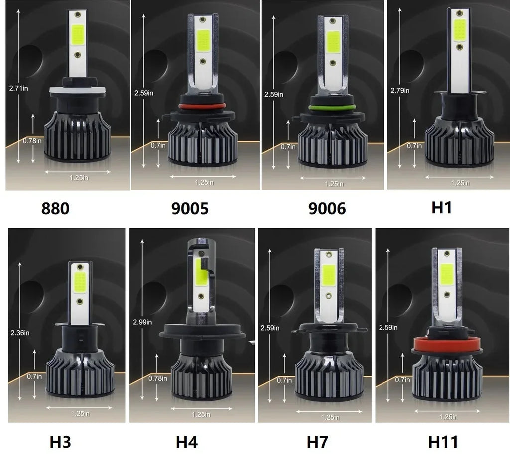 2Pcs LED Car Headlight H4 H7 H1 LED H11 H8 H9 H27 881 Blue 6