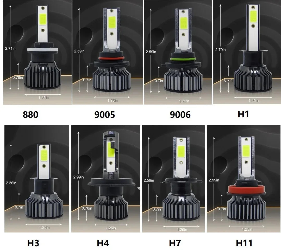 2Pcs LED Car Headlight H4 H7 H1 LED H11 H8 H9 H27 881 Blue 6