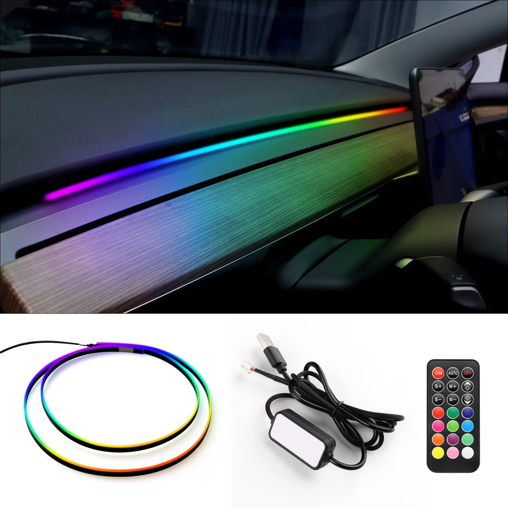 Car Universal LED Ambient Strip Light For Tesla Model 3 Y S 