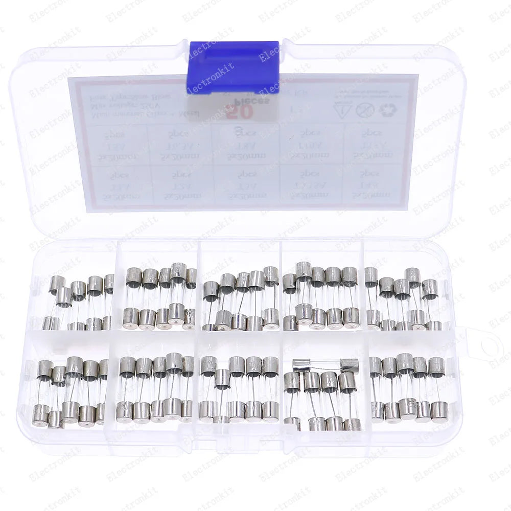 100PCS Slow Break 5 20mm Delay Fuse Tube 250V T1A T2A T3.15A